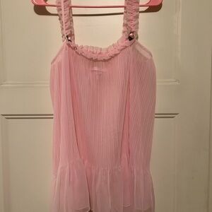 Vintage Victorias Secret Babydoll Pleated Pink Chiffon Sz S Sabrina Carpenter